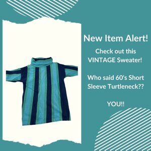 🌿 White Stag Knitabouts Short-Sleeve Turtleneck – 60s Mod Vibe – Size M 🌿
